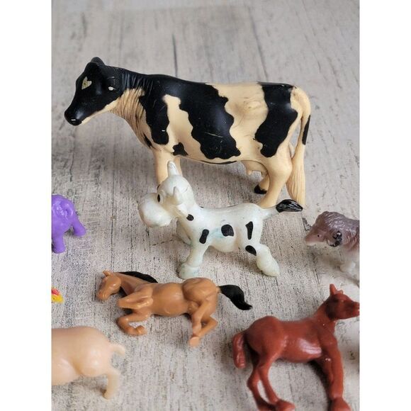 Farm animals variety toy cow chicken pig llama set figure - Picture 4 of 8